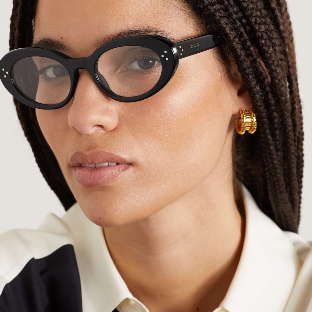 Celine Black Oval Eyeglasses